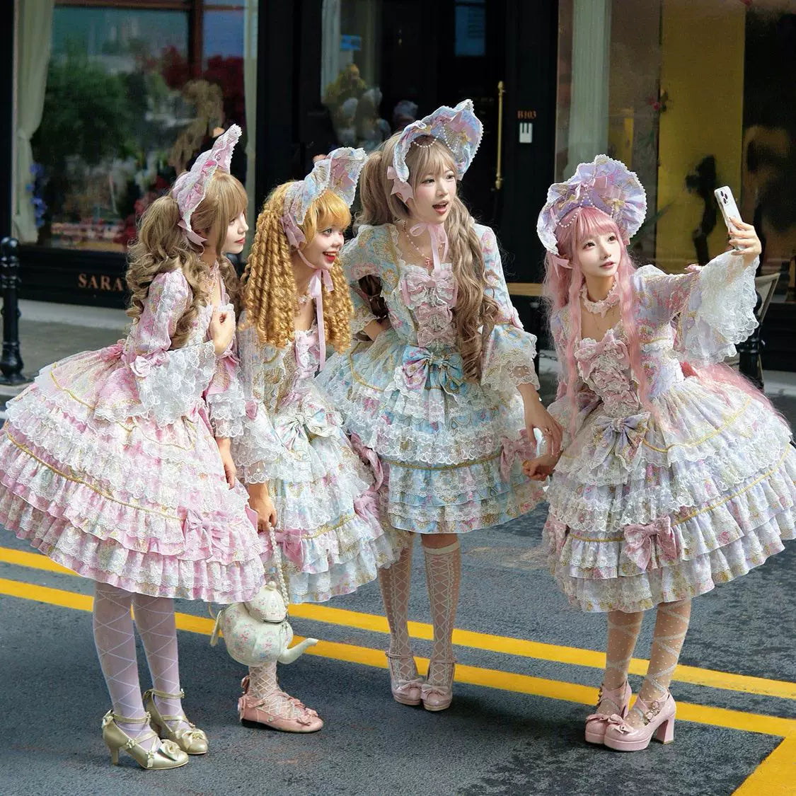 Genuine design cute long-sleeve, dress, Lolita style, Lolita OP