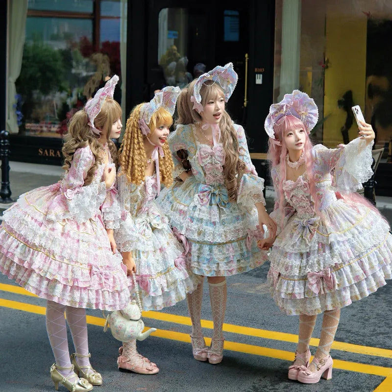 Genuine design cute long-sleeve, dress, Lolita style, Lolita OP