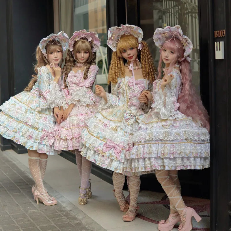 Genuine design cute long-sleeve, dress, Lolita style, Lolita OP