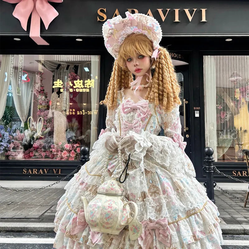 Genuine design cute long-sleeve, dress, Lolita style, Lolita OP