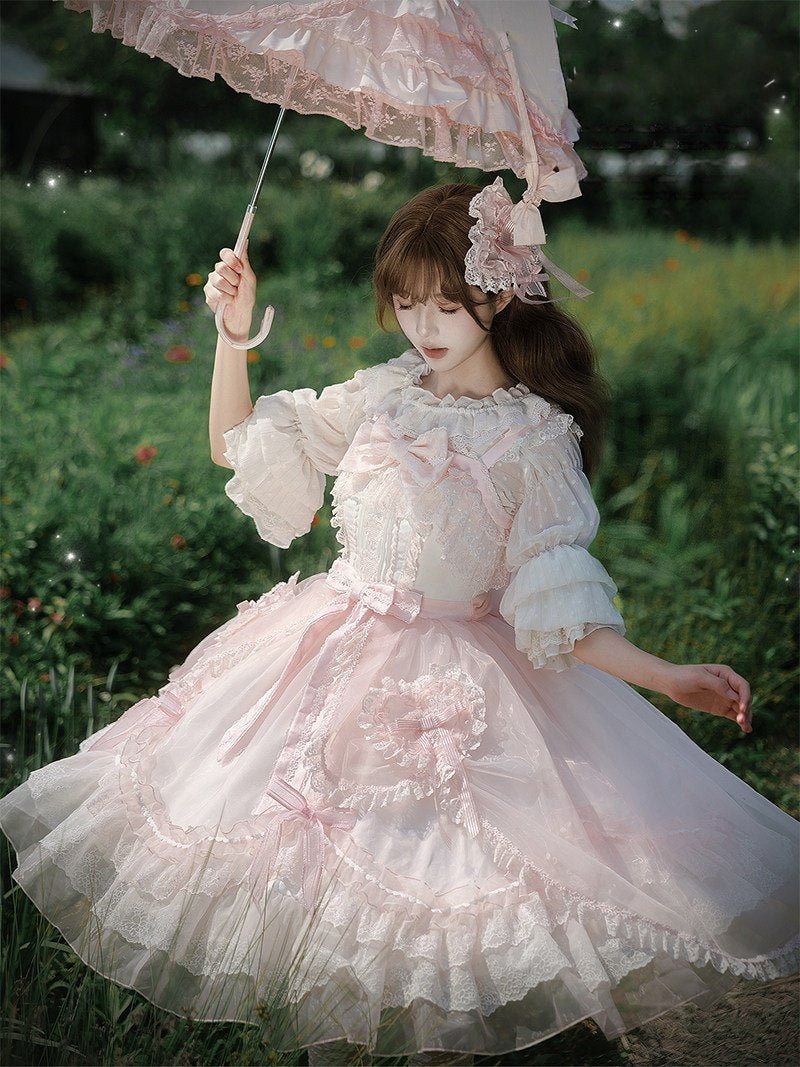 Candy Flavor Sweet Cute Lolita OP/JSK - LolitaEraPink JSKSCandy Flavor Sweet Cute Lolita OP/JSK
