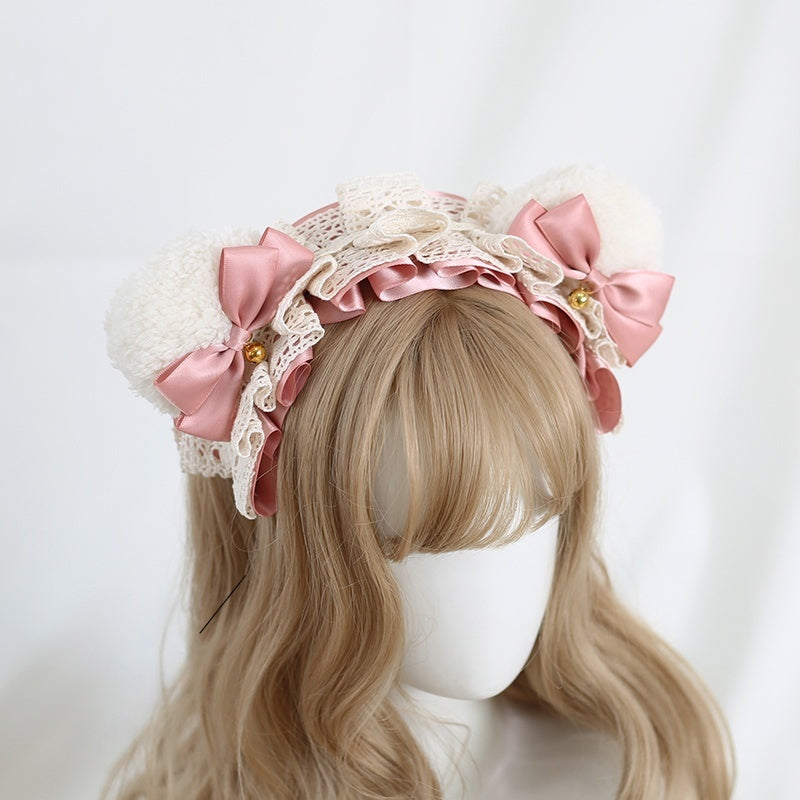 Lolita Sweet Bear Ear Bow Hair Accessory KC (20 Colors) LE6020