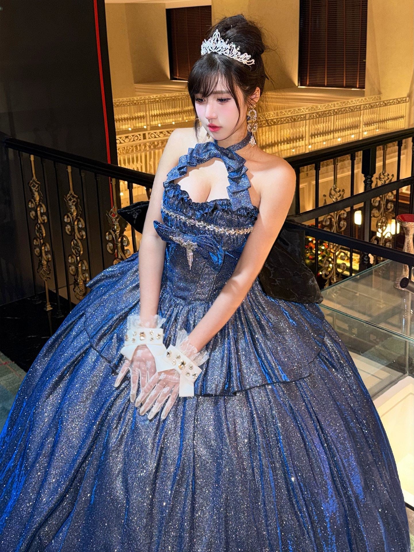 Champs Paris Blue Noble - Style Dress - LolitaEraBlue Dress+SkirtSChamps Paris Blue Noble - Style Dress