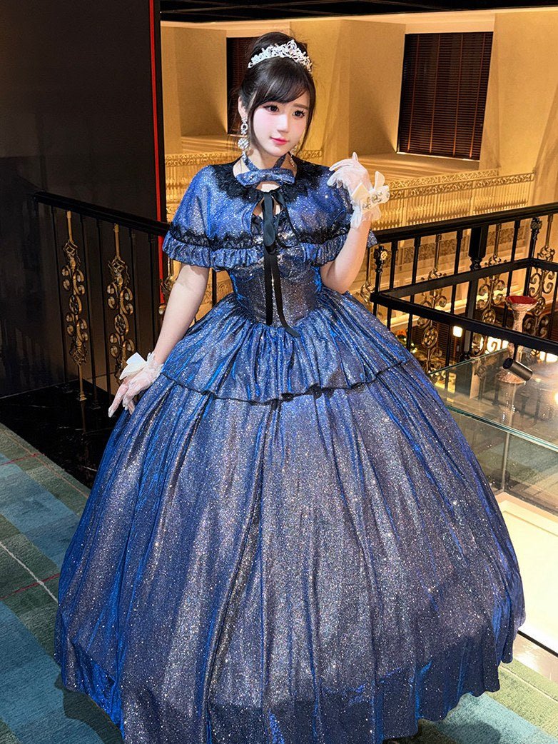 Champs Paris Blue Noble - Style Dress - LolitaEraBlue Dress+SkirtSChamps Paris Blue Noble - Style Dress