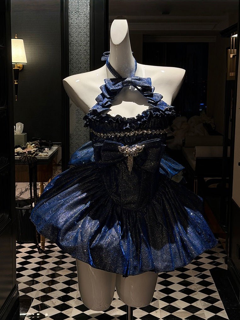 Champs Paris Blue Noble - Style Dress - LolitaEraBlue Dress+SkirtSChamps Paris Blue Noble - Style Dress