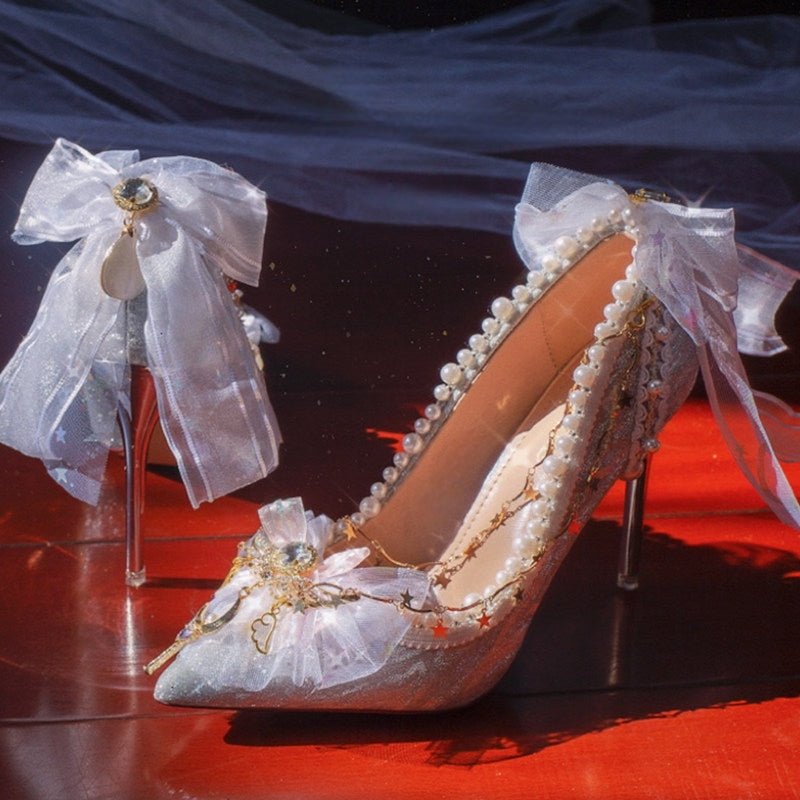 Cherry Blossom Pointed - Toe Crystal Heels LE5101 - LolitaEra10.5CM34Cherry Blossom Pointed - Toe Crystal Heels LE5101