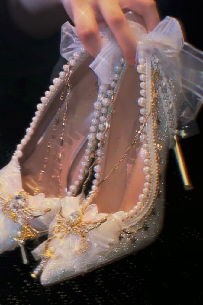 Cherry Blossom Pointed - Toe Crystal Heels LE5101 - LolitaEra10.5CM34Cherry Blossom Pointed - Toe Crystal Heels LE5101