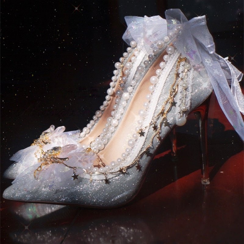 Cherry Blossom Pointed - Toe Crystal Heels LE5101 - LolitaEra7.5CM34Cherry Blossom Pointed - Toe Crystal Heels LE5101