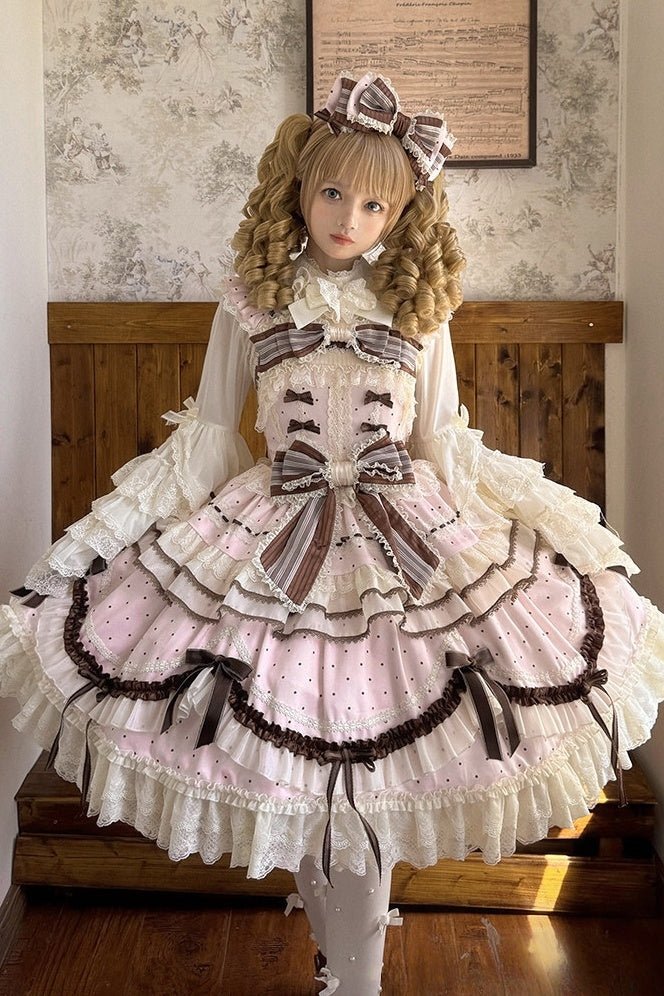 Chocolate Tart · Lolita JSK Dress LE1184 - LolitaEraPink JSKSChocolate Tart · Lolita JSK Dress LE1184