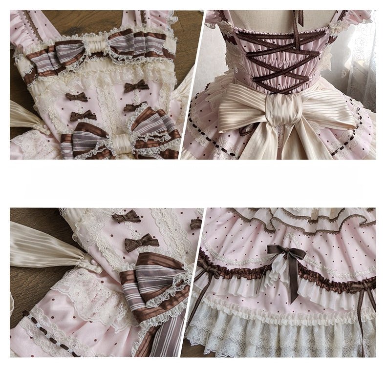 Chocolate Tart · Lolita JSK Dress LE1184 - LolitaEraPink JSKSChocolate Tart · Lolita JSK Dress LE1184