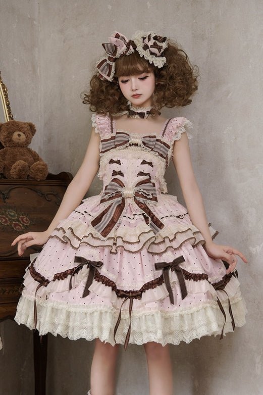 Chocolate Tart · Lolita JSK Dress LE1184 - LolitaEraPink JSKSChocolate Tart · Lolita JSK Dress LE1184
