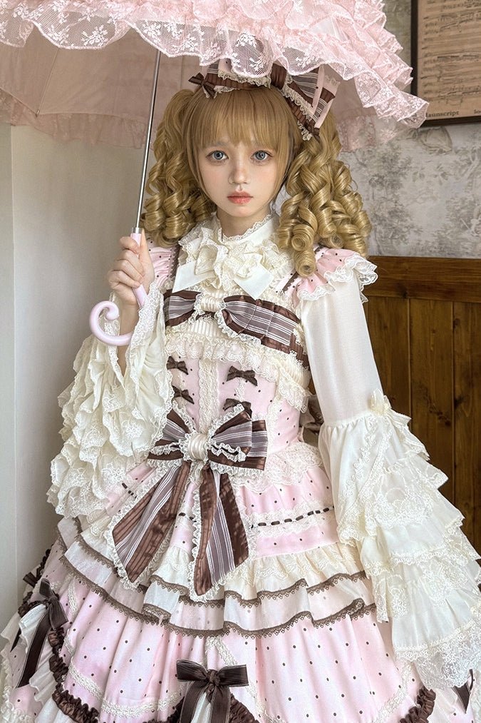 Chocolate Tart · Lolita JSK Dress LE1184 - LolitaEraPink JSKSChocolate Tart · Lolita JSK Dress LE1184