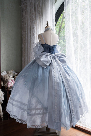 Cinderella's Escape at Dusk Elegant Lolita OP Dress LE1198 - LolitaEraBlue setSCinderella's Escape at Dusk Elegant Lolita OP Dress LE1198