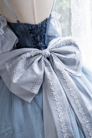 Cinderella's Escape at Dusk Elegant Lolita OP Dress LE1198 - LolitaEraBlue setSCinderella's Escape at Dusk Elegant Lolita OP Dress LE1198