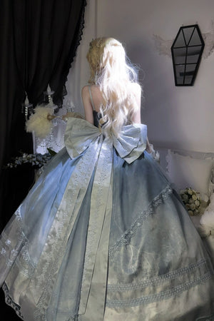 Cinderella's Escape at Dusk Elegant Lolita OP Dress LE1198 - LolitaEraBlue setSCinderella's Escape at Dusk Elegant Lolita OP Dress LE1198