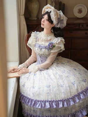 Classic Empire Waist OP Dress - LolitaEraFour - Piece JSK SetSClassic Empire Waist OP Dress