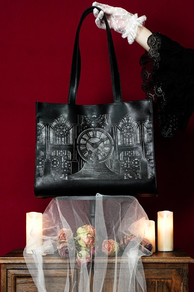 Clock Tower Sorceress Gothic Tote Bag 1216 - LolitaEraBlack SetClock Tower Sorceress Gothic Tote Bag 1216
