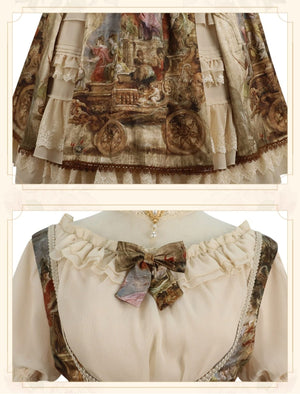 Cloria Oil Painting Style Royal JSK Set 1231 - LolitaEraBeige SetSCloria Oil Painting Style Royal JSK Set 1231