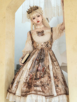 Cloria Oil Painting Style Royal JSK Set 1231 - LolitaEraBeige SetSCloria Oil Painting Style Royal JSK Set 1231