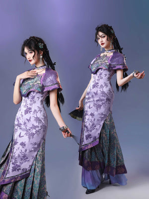 Cloudy Purple National Style Mamian Skirt - LolitaEraCloudy Purple DressXSCloudy Purple National Style Mamian Skirt