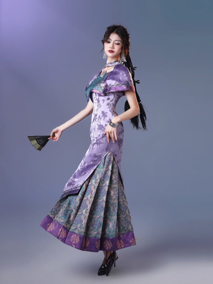 Cloudy Purple National Style Mamian Skirt - LolitaEraCloudy Purple DressXSCloudy Purple National Style Mamian Skirt