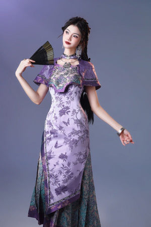 Cloudy Purple National Style Mamian Skirt - LolitaEraCloudy Purple DressXSCloudy Purple National Style Mamian Skirt