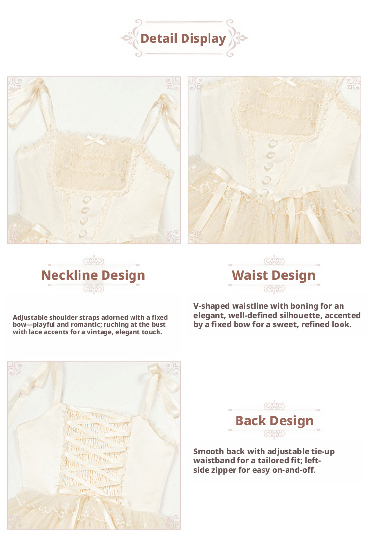 Confession Poem Boned JSK Summer Lolita Dress - LolitaEraLong JSK 4 - Piece Set (Long JSK + Headband + Flower Veil + Inner Top)SConfession Poem Boned JSK Summer Lolita Dress