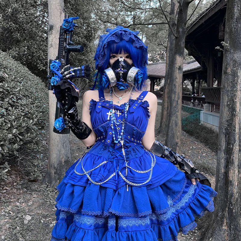 Contract Cross Gothic Blue Pink Purple JSK - LolitaEraBlueSContract Cross Gothic Blue Pink Purple JSK