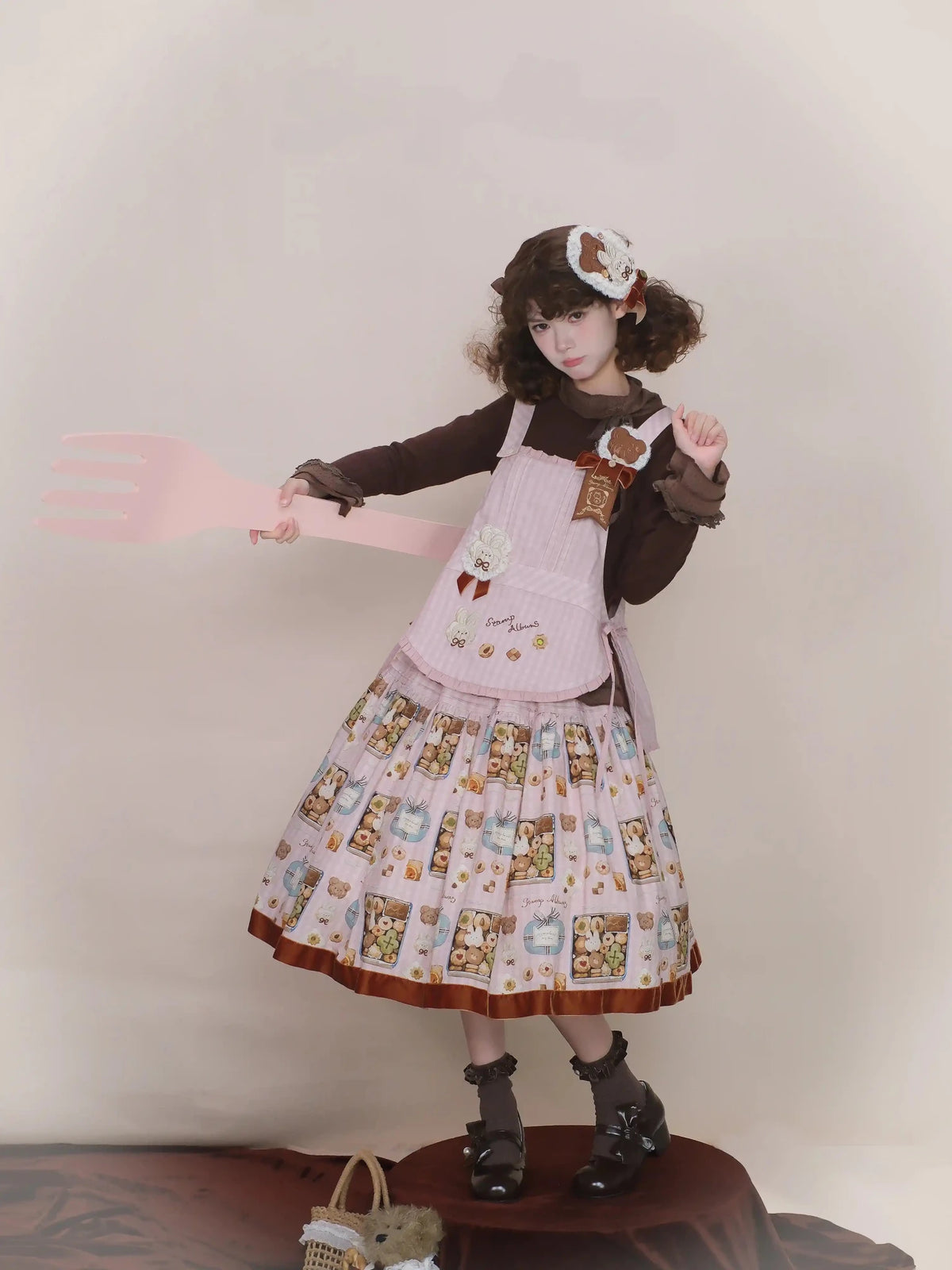 Cookie Box Lolita SK Vest Blouse and Accessories Set - LolitaEra