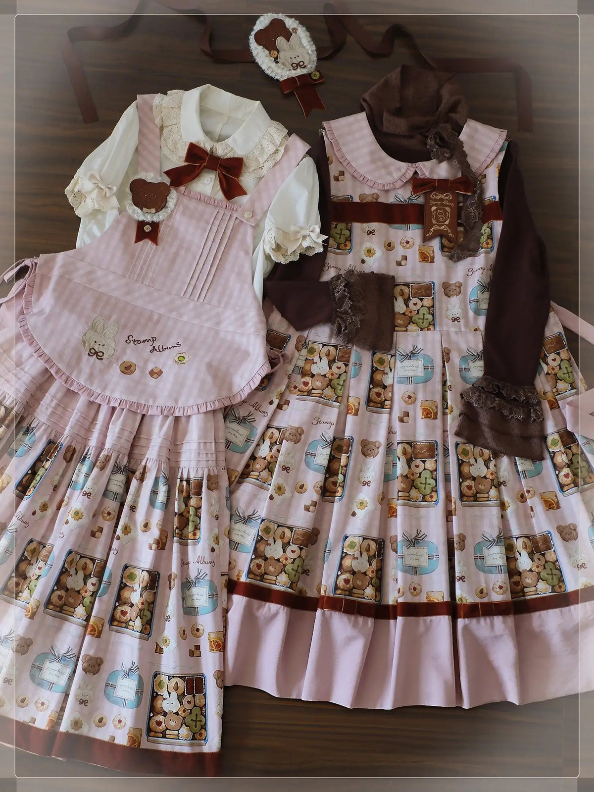 Cookie Box Lolita SK Vest Blouse and Accessories Set - LolitaEra