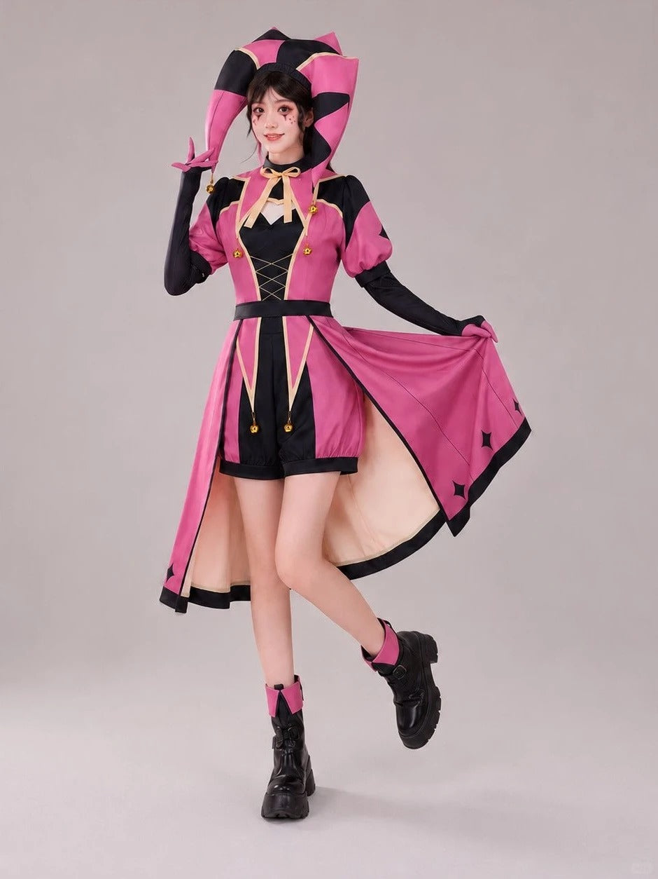 Halloween Cosplay Costume Set with Overskirt Hat and Gloves