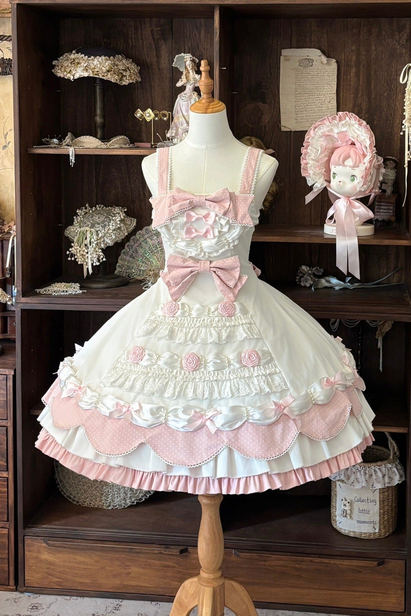 Cream Piping Cake Vintage Old-School Sweet Lolita Dress - LolitaEra