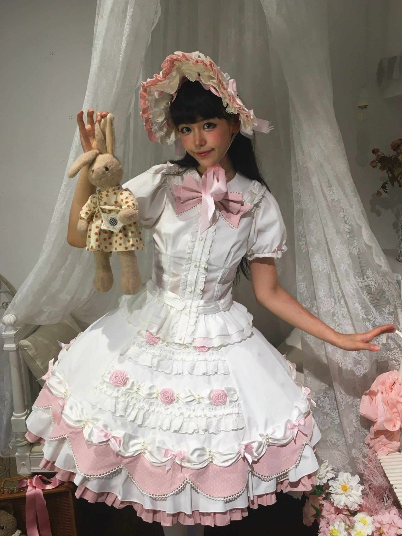 Cream Piping Cake Vintage Old-School Sweet Lolita Dress - LolitaEra