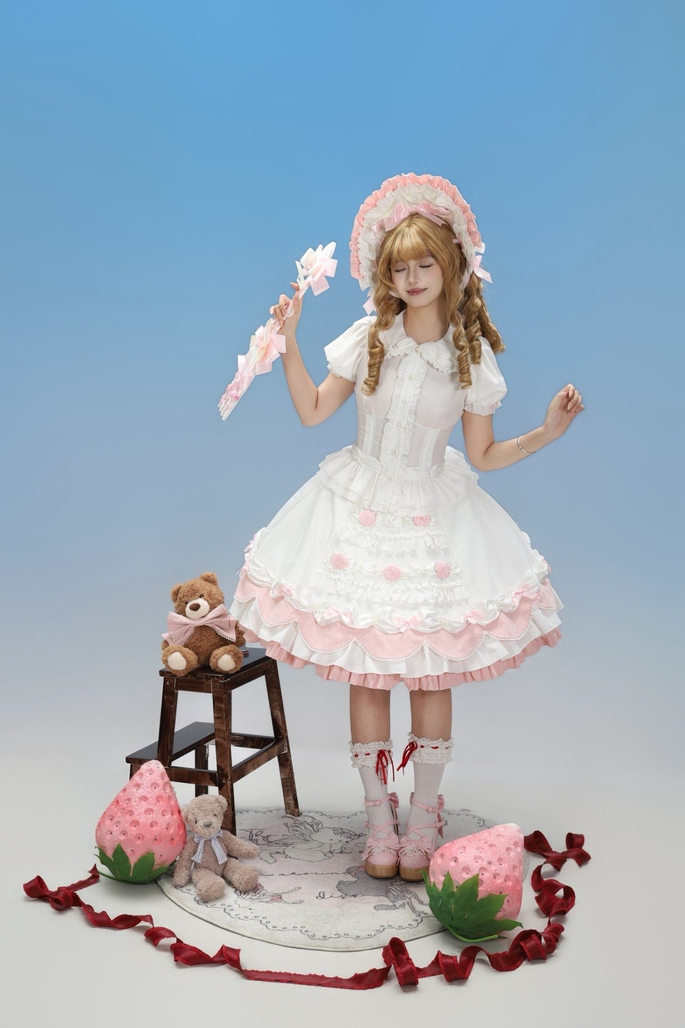 Cream Piping Cake Vintage Old-School Sweet Lolita Dress - LolitaEra