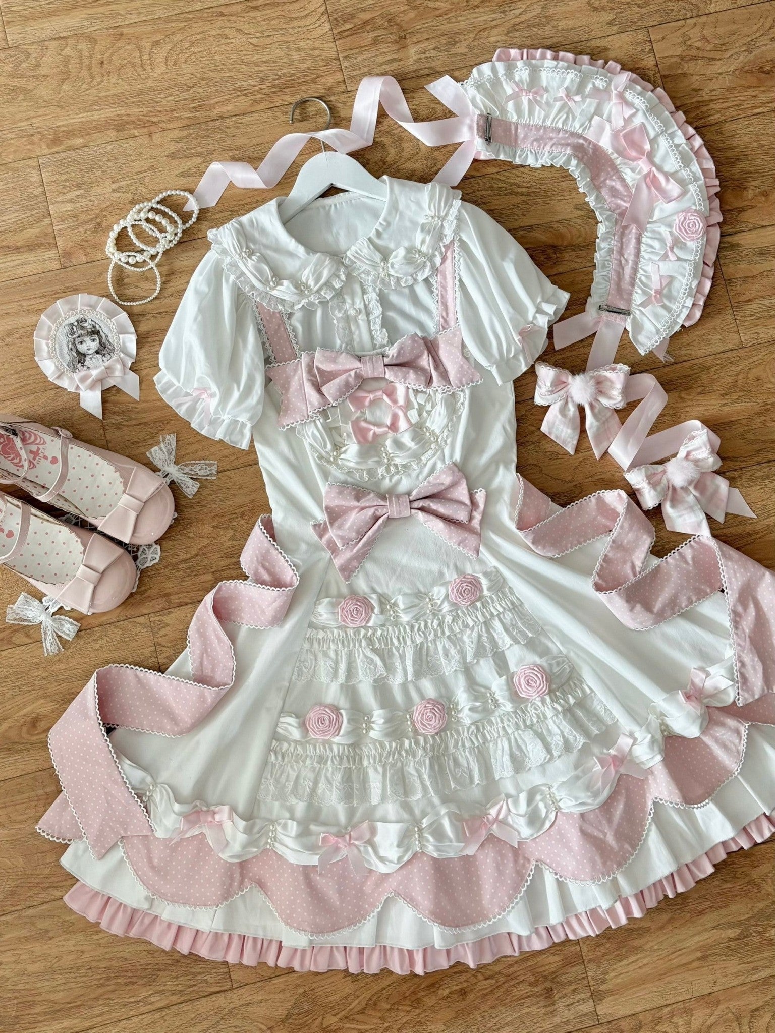 Cream Piping Cake Vintage Old-School Sweet Lolita Dress - LolitaEra