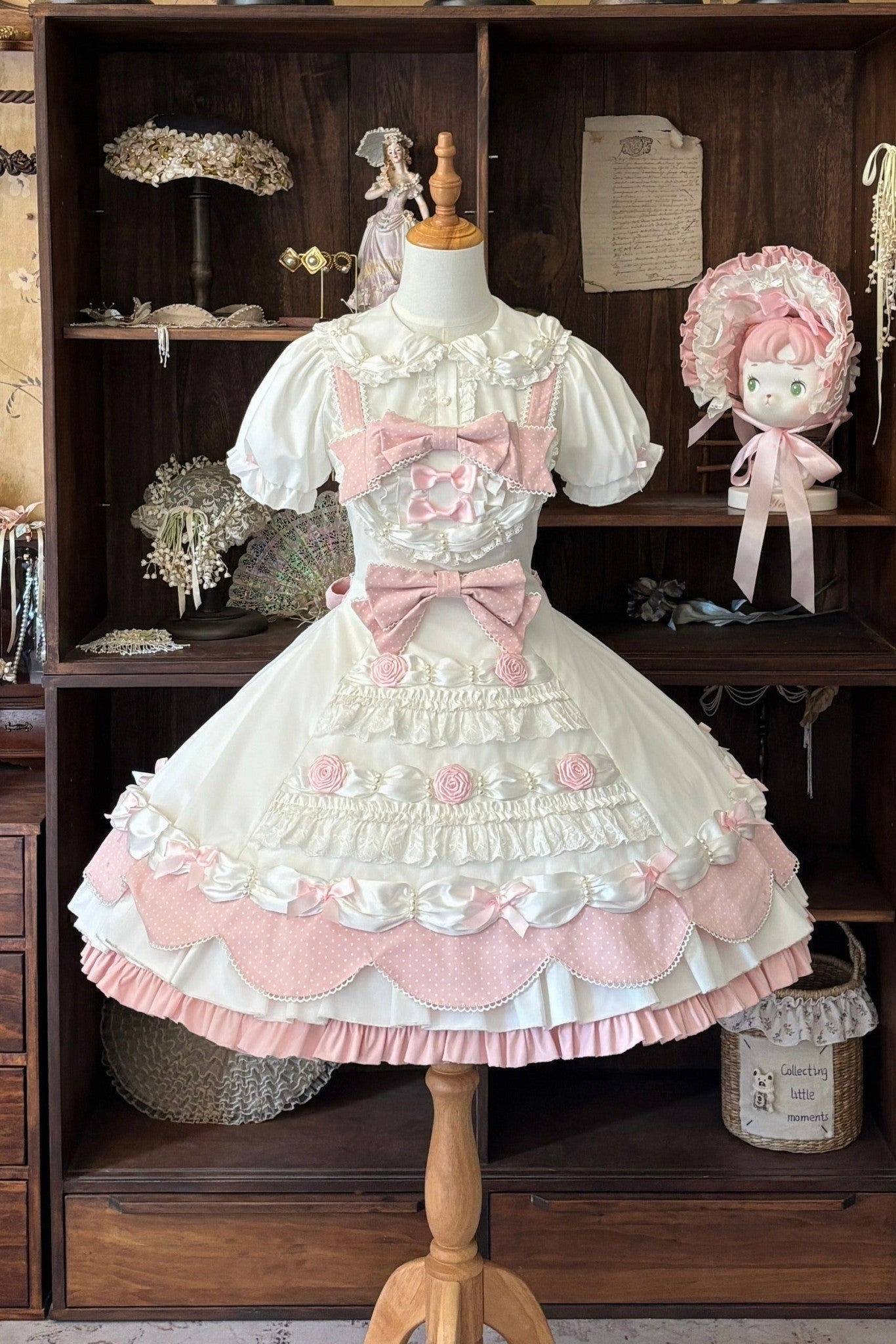 Cream Piping Cake Vintage Old-School Sweet Lolita Dress - LolitaEra
