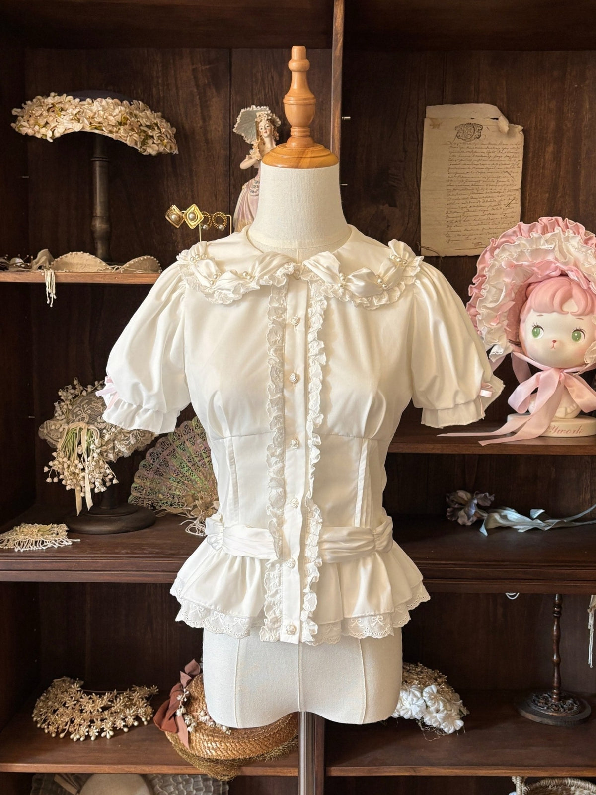 Cream Piping Cake Vintage Old-School Sweet Lolita Dress - LolitaEra