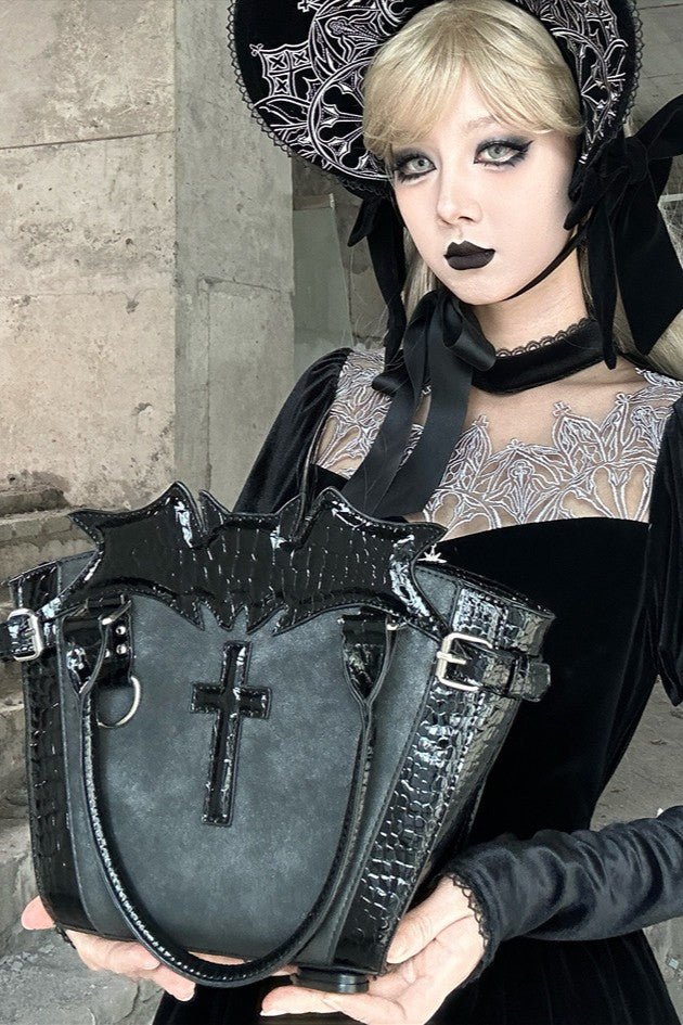 Cross Bat Gothic Subculture Lolita Handbag - LolitaEraBlack SetCross Bat Gothic Subculture Lolita Handbag