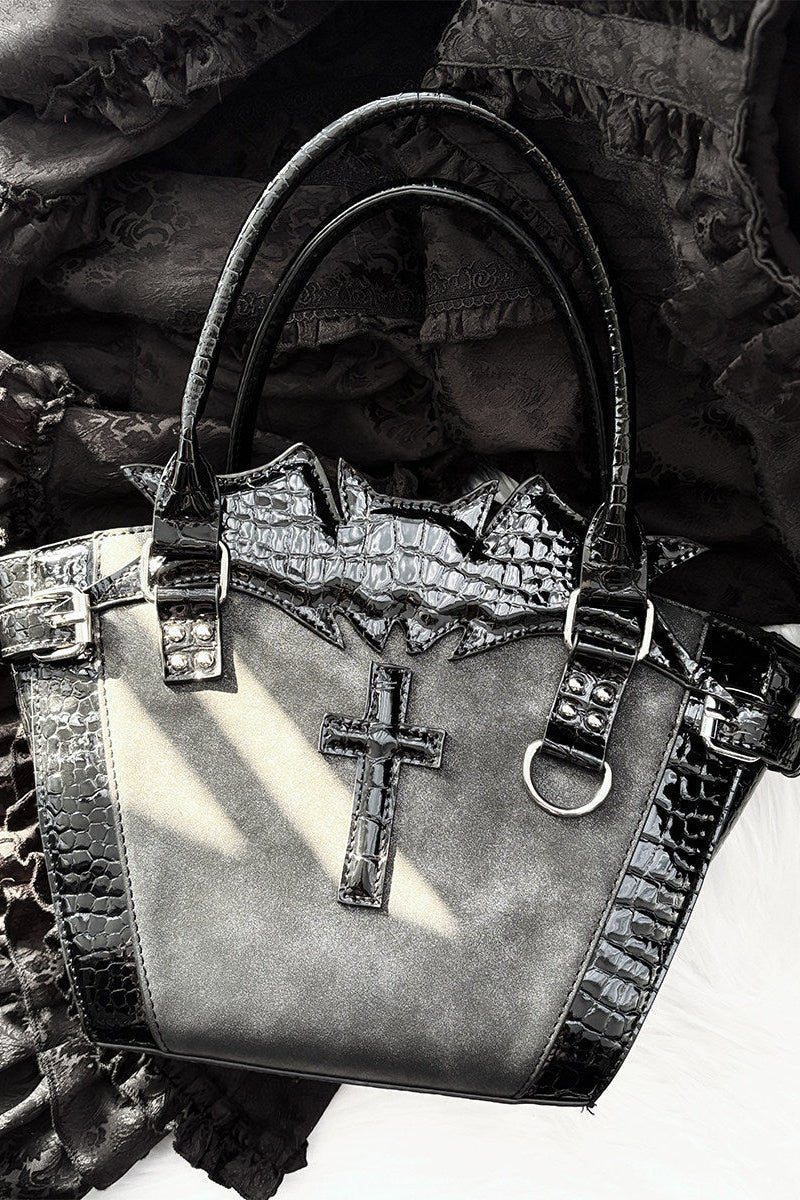 Cross Bat Gothic Subculture Lolita Handbag Crossbody Bag 1220 - LolitaEraBlack SetCross Bat Gothic Subculture Lolita Handbag Crossbody Bag 1220