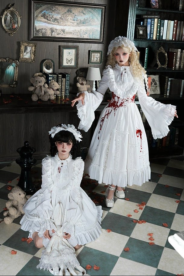 Cross Doll Gothic Lolita OP Dress Set LE1193 - LolitaEraShort OP SetSCross Doll Gothic Lolita OP Dress Set LE1193