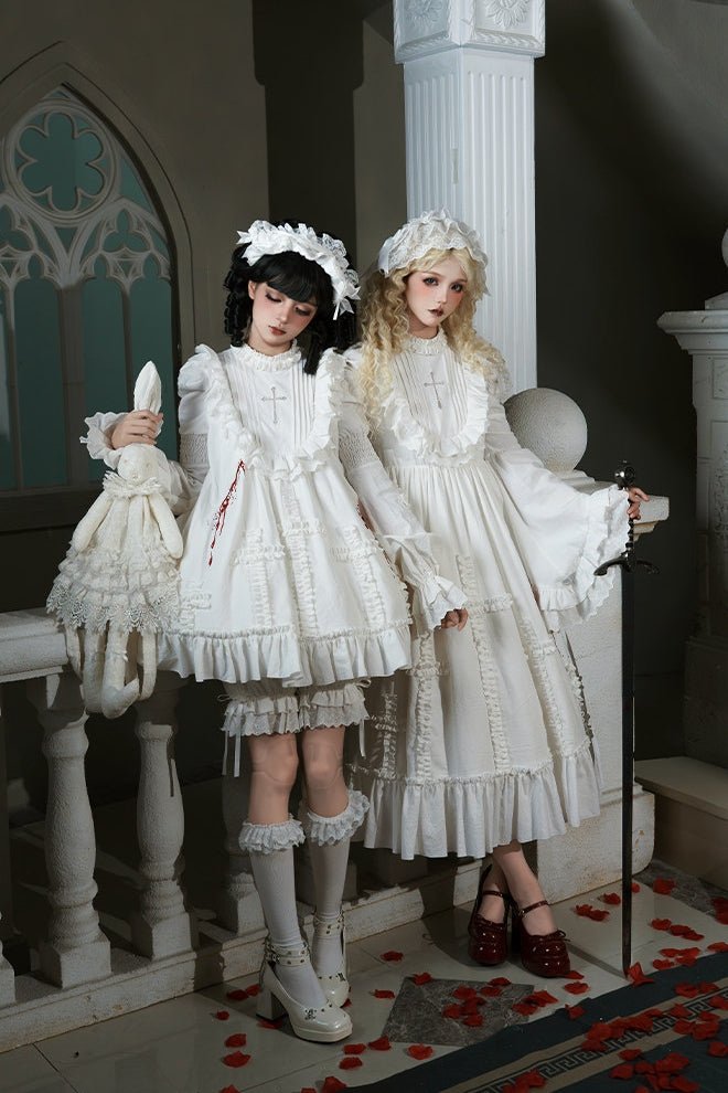 Cross Doll Gothic Lolita OP Dress Set LE1193 - LolitaEraShort OP SetSCross Doll Gothic Lolita OP Dress Set LE1193