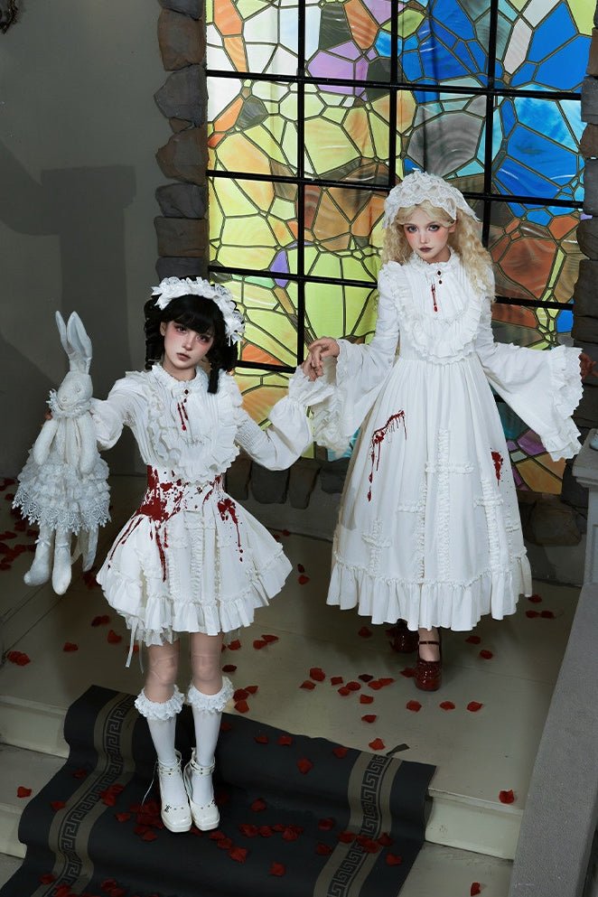 Cross Doll Gothic Lolita OP Dress Set LE1193 - LolitaEraShort OP SetSCross Doll Gothic Lolita OP Dress Set LE1193