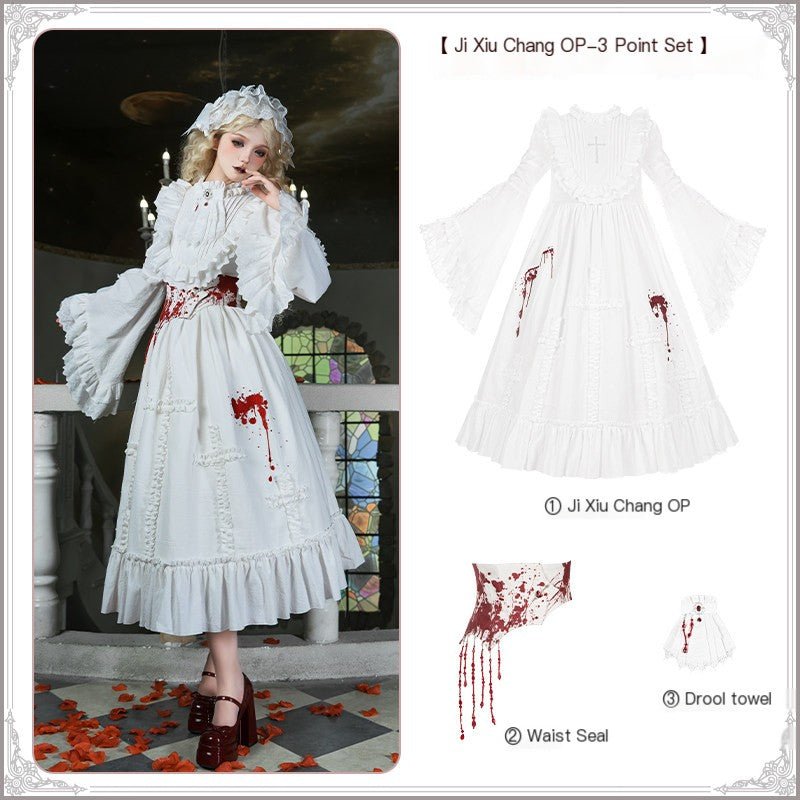 Cross Doll Gothic Lolita OP Dress Set LE1193 - LolitaEraLong OP SetSCross Doll Gothic Lolita OP Dress Set LE1193