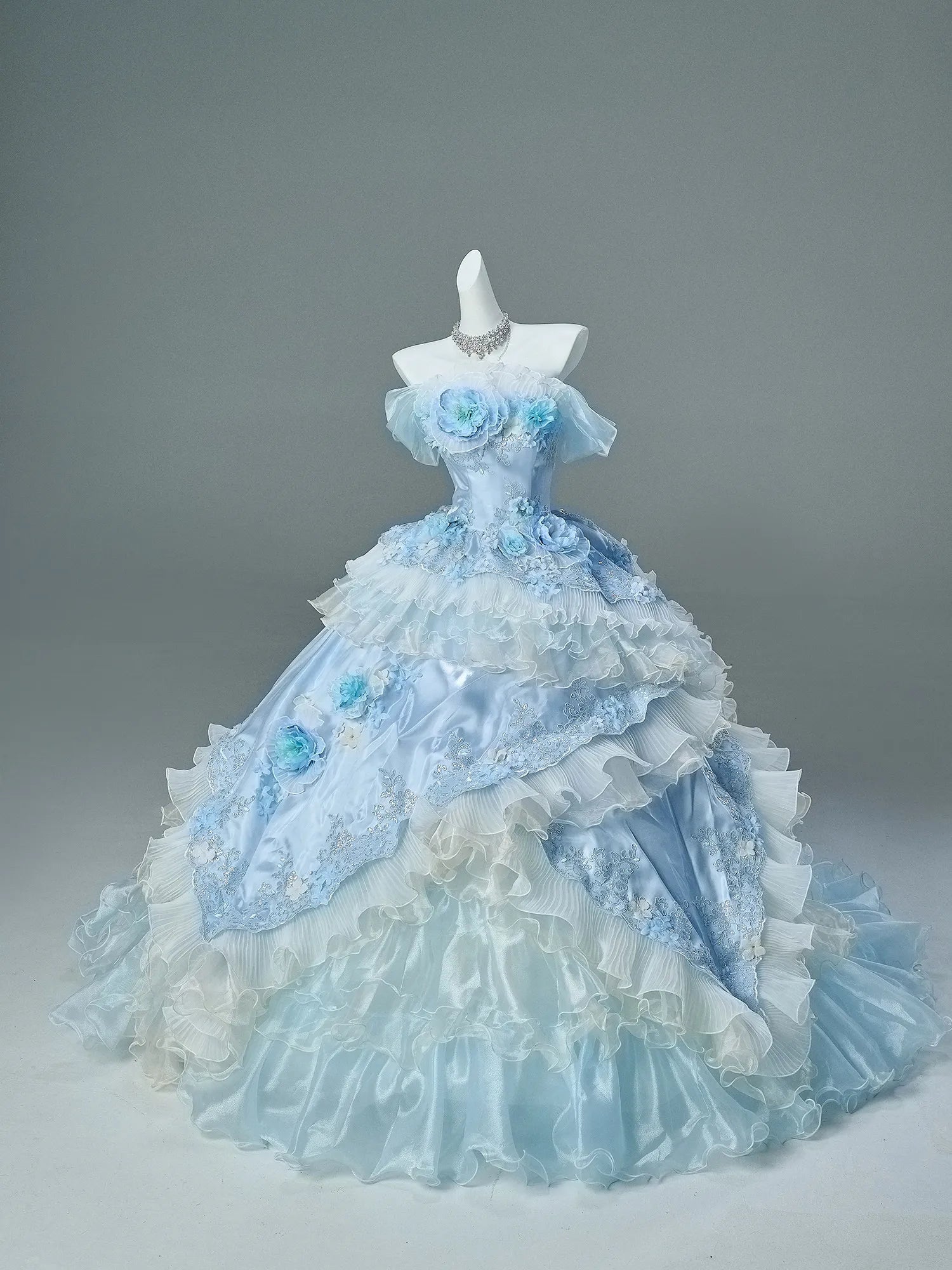 Cross Queen | "Glacier luna" 26 New Large Hem Birthday Vintage 18th Birthday Princess Adult Gown