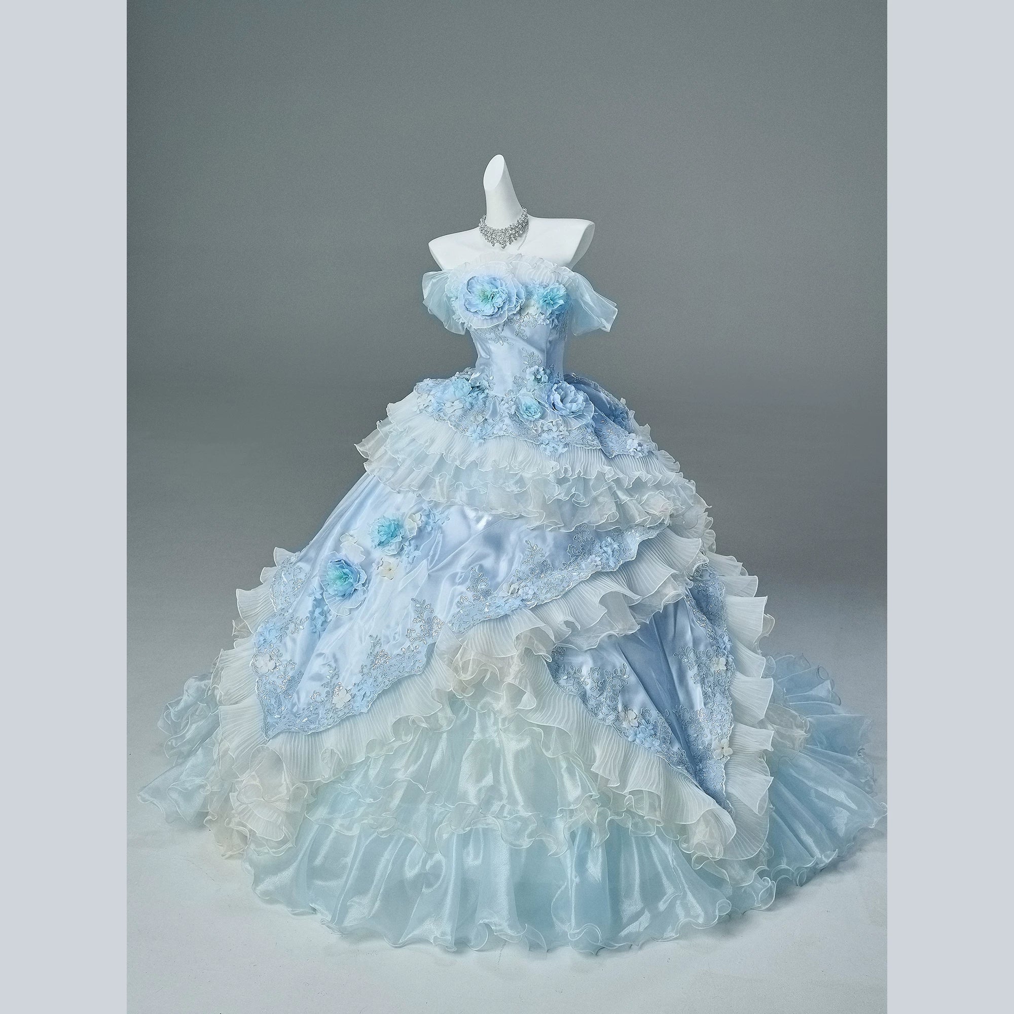 Cross Queen | "Glacier luna" 26 New Large Hem Birthday Vintage 18th Birthday Princess Adult Gown