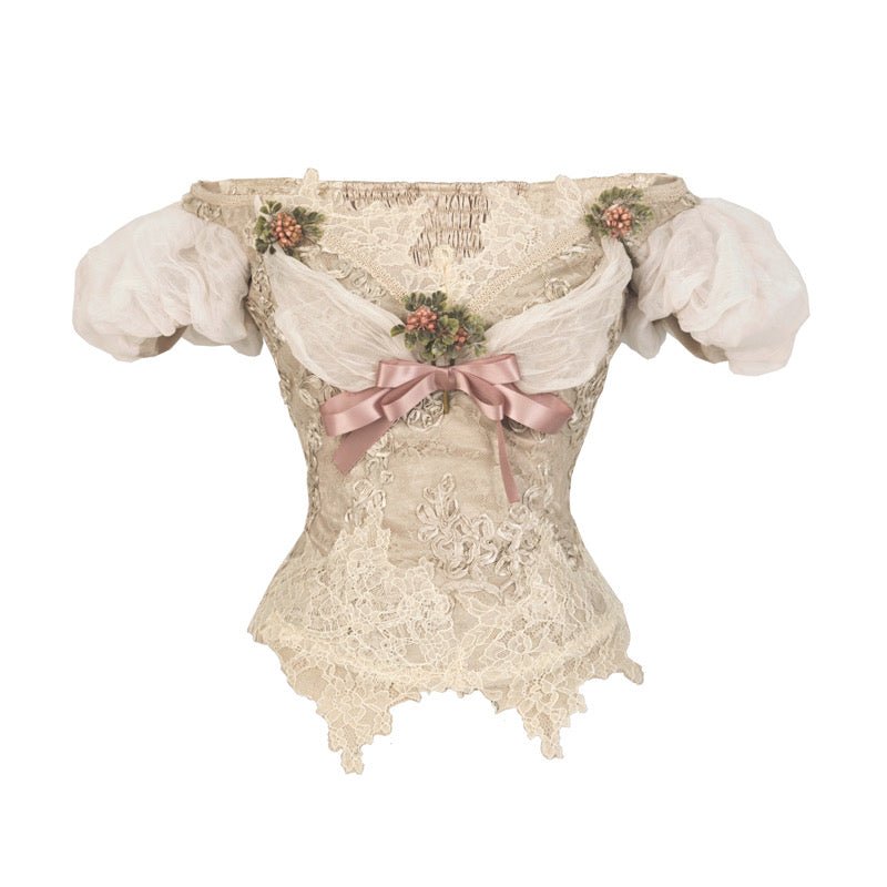 Cupid's Poem Casket Rococo Corset & Train Dress Set - LolitaEra