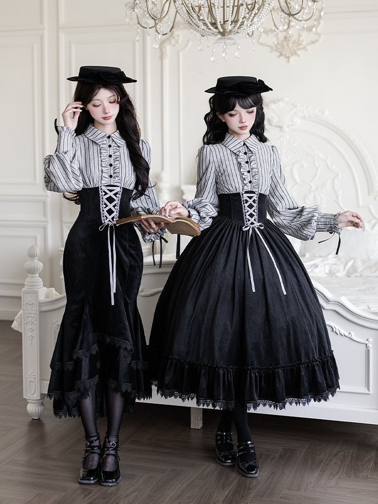 Curtain Call Classic Lolita OP/Mermaid Dress Set 1323 - LolitaEraOP Dress SetSCurtain Call Classic Lolita OP/Mermaid Dress Set 1323