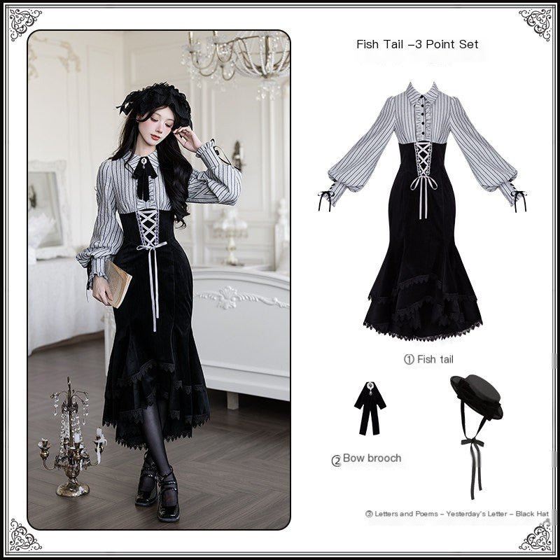 Curtain Call Classic Lolita OP/Mermaid Dress Set 1323 - LolitaEraMermaid Dress SetSCurtain Call Classic Lolita OP/Mermaid Dress Set 1323
