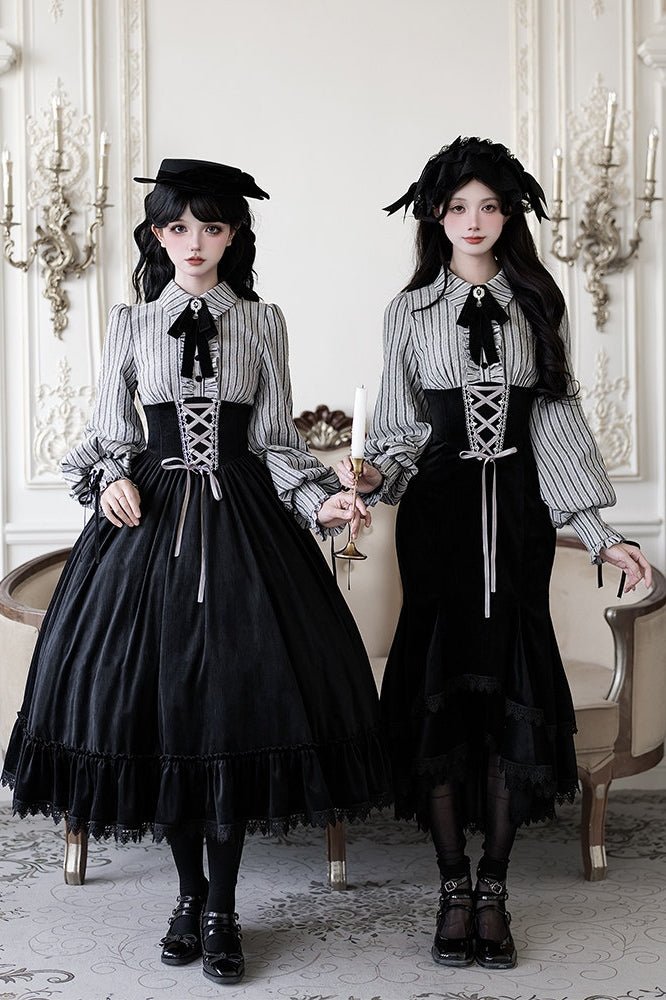 Curtain Call Classic Lolita OP/Mermaid Dress Set 1323 - LolitaEraOP Dress SetSCurtain Call Classic Lolita OP/Mermaid Dress Set 1323