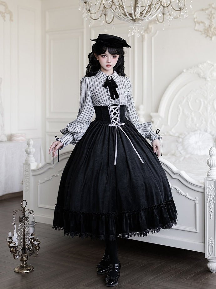 Curtain Call Classic Lolita OP/Mermaid Dress Set 1323 - LolitaEraOP Dress SetSCurtain Call Classic Lolita OP/Mermaid Dress Set 1323